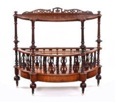 A late Victorian mahogany demi-lune etagere,