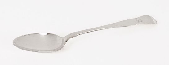 A Victorian Aberdeen silver dessert spoon by George Sangster 1866, 29 grams, length 16.5 cm.