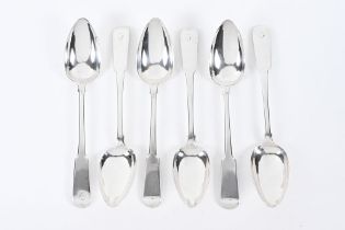 A set of six Victorian Perth silver tablespoons by Robert Keay II, circa 1845, five marks - RK,