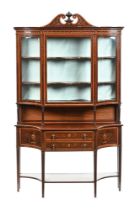 An Edwardian inlaid mahogany display cabinet,