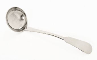 A Victorian Scottish Provincial silver toddy ladle, fiddle pattern,