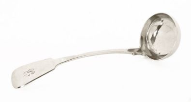 An early 19th century Scottish Provincial silver ladle, Dundee, Robert Donaldson. 17 cm, 35.