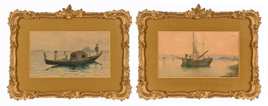 Benetti (Italian School early 20th century), a pair of Italian views to include Venice,