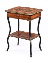 An early 20th century sewing box, in the Dutch style,