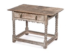 A 19th century bleached oak side table,
