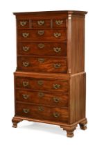 A George III mahogany chest on chest,