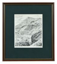 Alfred Wainwright (1907-1991), Coniston Old Man, original pen and ink drawing,
