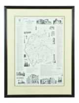 Alfred Wainwright (1907-1991), an antiquarian map of the County Of Cumbria,