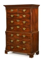 An early 19th century George III mahogany chest on chest,