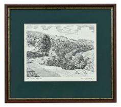 Alfred Wainwright (1907-1991), The Goyt Valley, original pen and ink drawing,