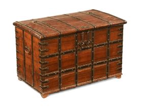 An antique Indian hardwood dowry chest,