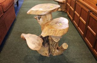 Rustic three branch driftwood stool,