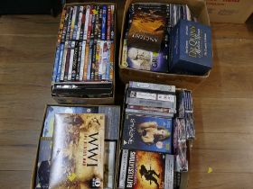 Four boxes of DVD'S including box sets, World War 1, Star Trek Next Generation,