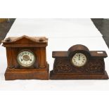 Two wooden cased mantle clocks