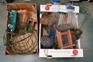 Two boxes of bird feeders