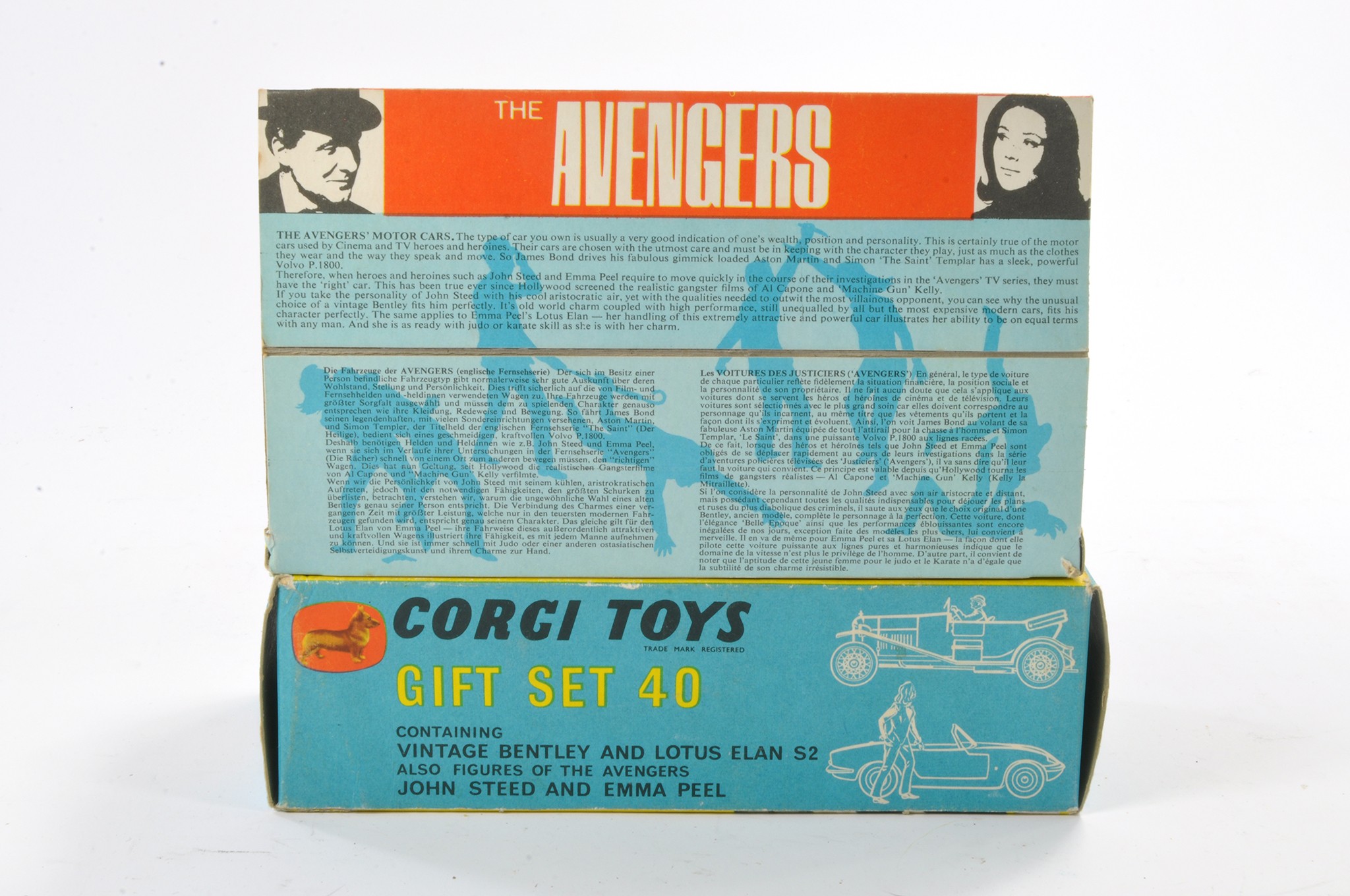 Corgi No. GS40 The Avengers Gift Set including John Steed's" Vintage Bentley. Green, with brown - Image 3 of 4