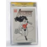 Graded Comic Book interest comprising Signed Sketch Cover Avengers Assemble #1 - Marvel Comics 5/