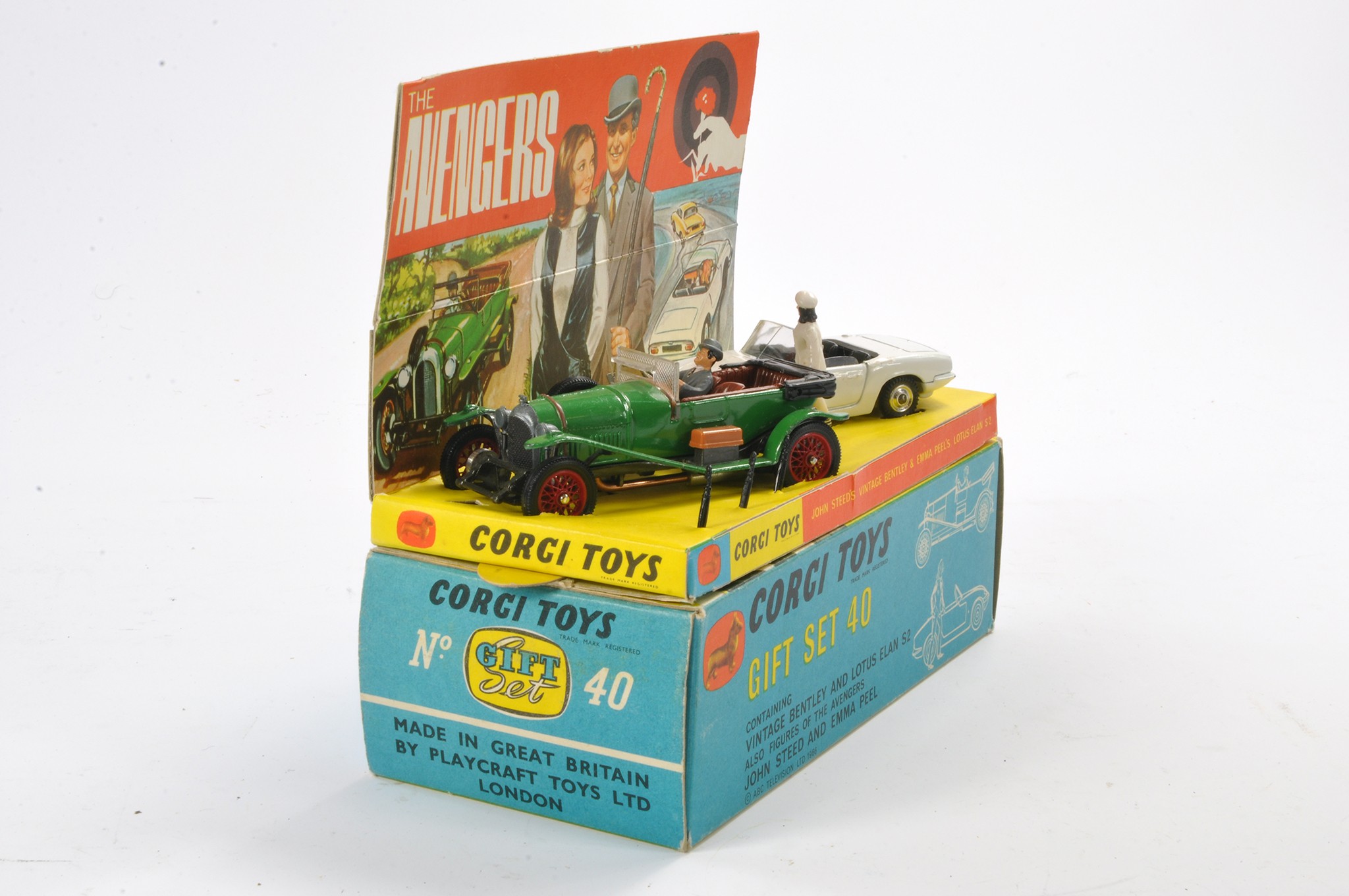 Corgi No. GS40 The Avengers Gift Set including John Steed's" Vintage Bentley. Green, with brown - Image 2 of 4