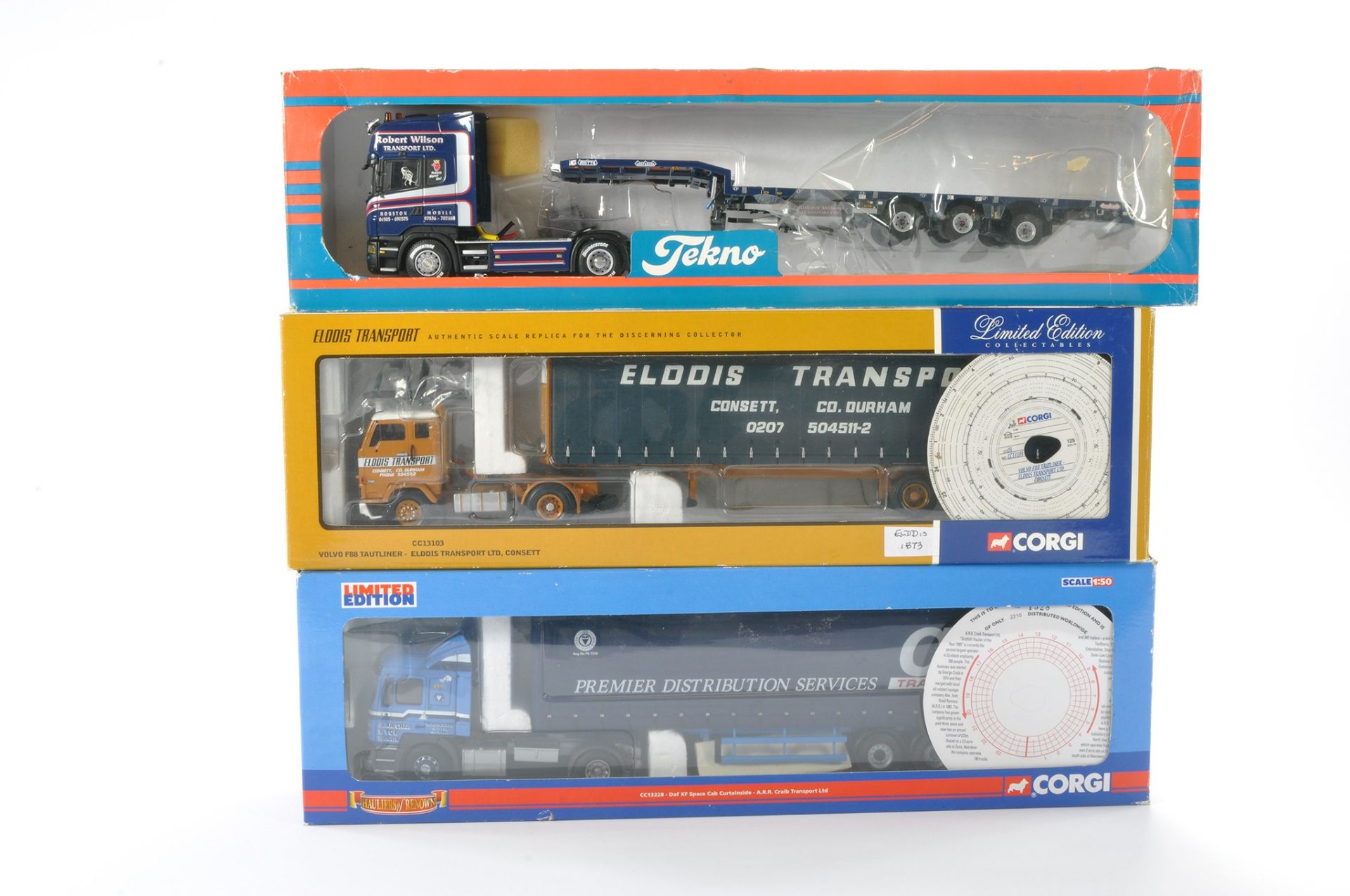 Corgi Model Truck Issue comprising No. CC13228 Scania Daf XF Space Cab Curtainside in the livery