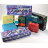 A group of vintage games comprising Trivial Pursuit and Atmosfear including various depictions of