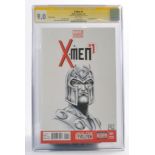 Graded Comic Book interest comprising Signed Sketch Cover X-Men #1 - Marvel Comics 07/13 - Signed