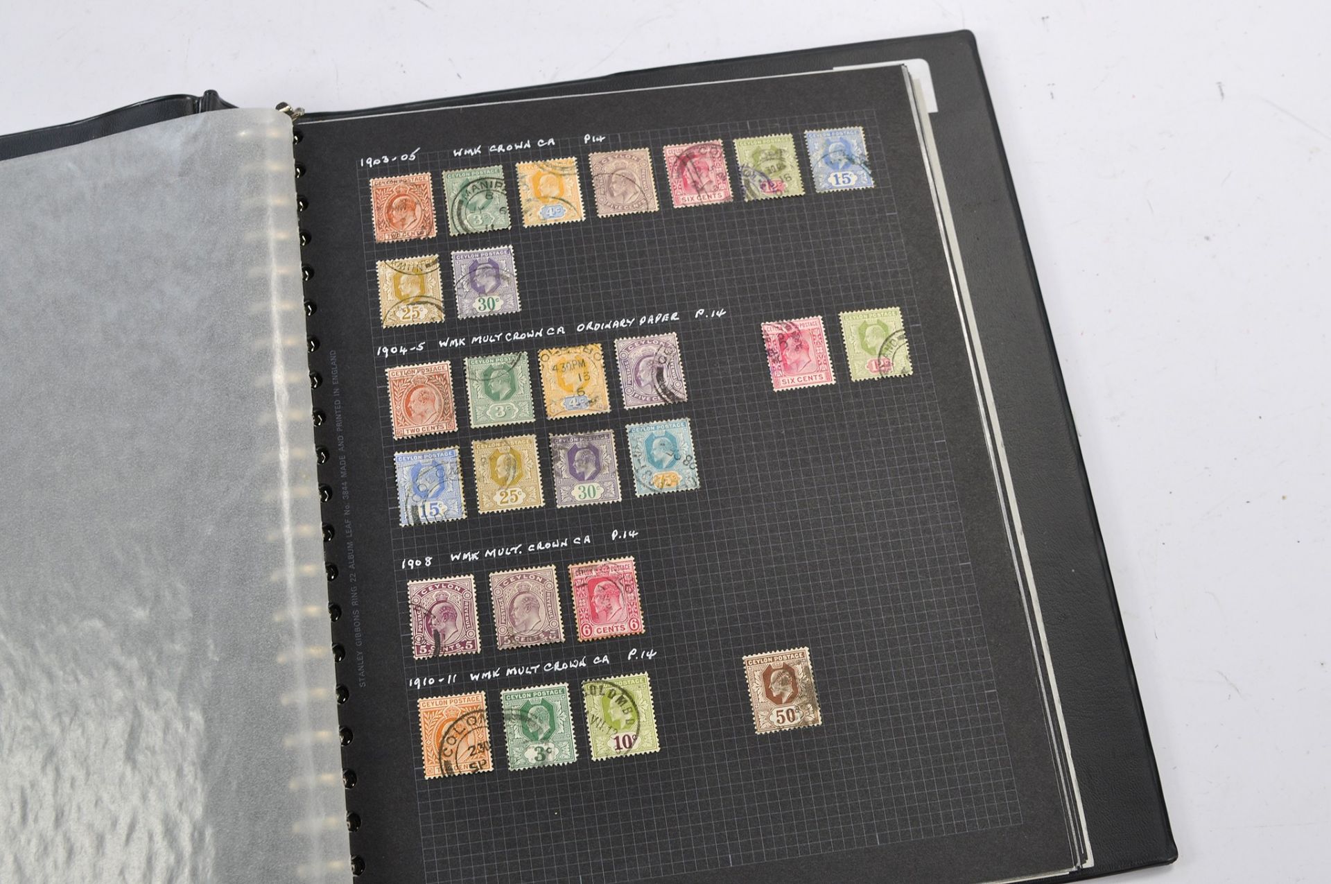 Stamps interest comprising large album of High Value Ceylon Stamps from 19th Century - Queen - Image 10 of 15