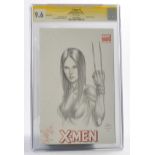 Graded Comic Book interest comprising Signed Sketch Cover X-Men #1 - Marvel Comics 09/10 - Signed