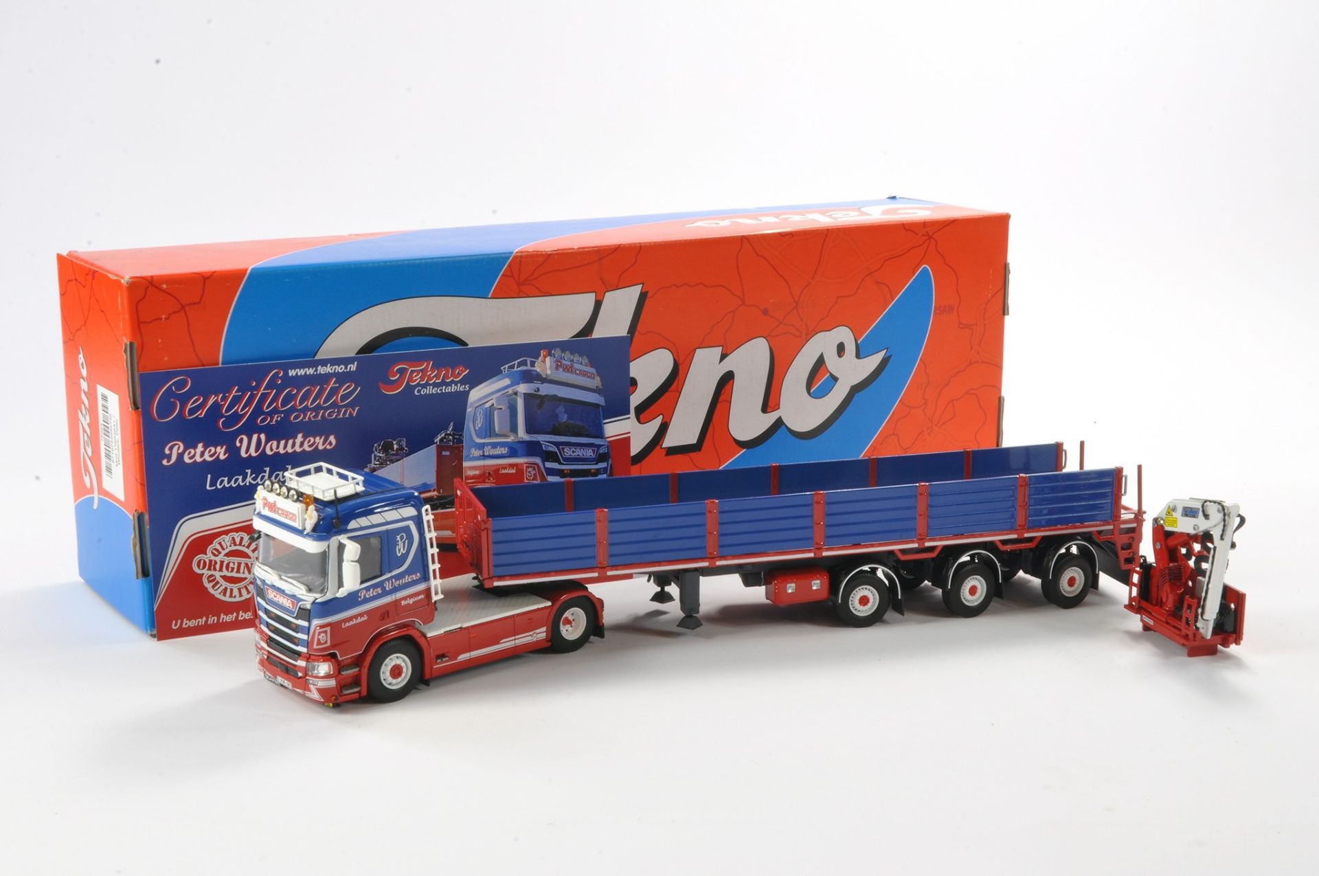 Tekno 1/50 model Truck issue comprising No. 76464 Scania in the livery of Peter Wouters. Limited