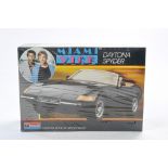 Monogram 1/24 plastic model kit comprising Miami Vice Daytona Spider. Sealed.