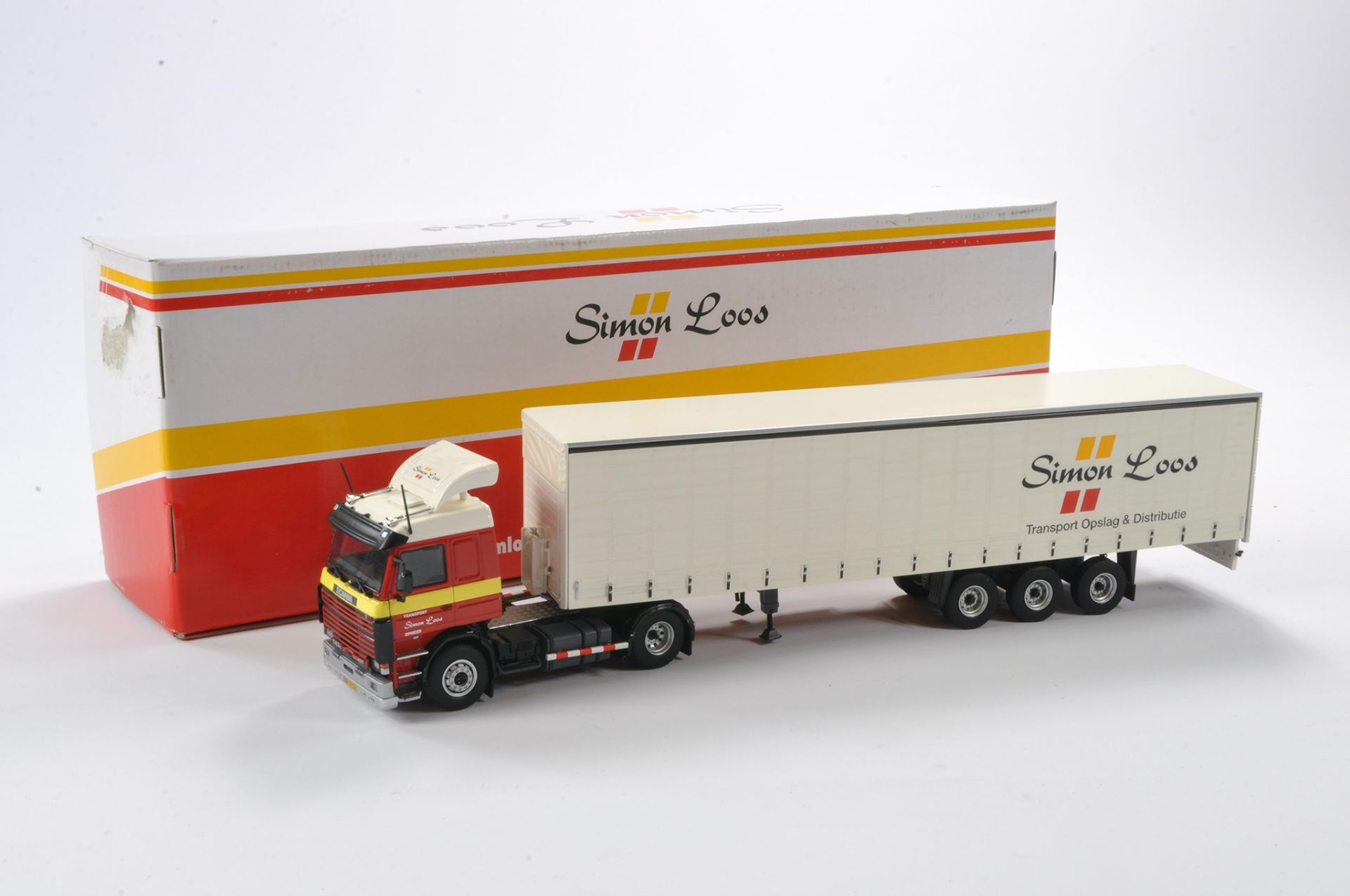 Tekno 1/50 model Truck issue comprising No. 81830 Scania in the livery of Simon Loos. Looks to be