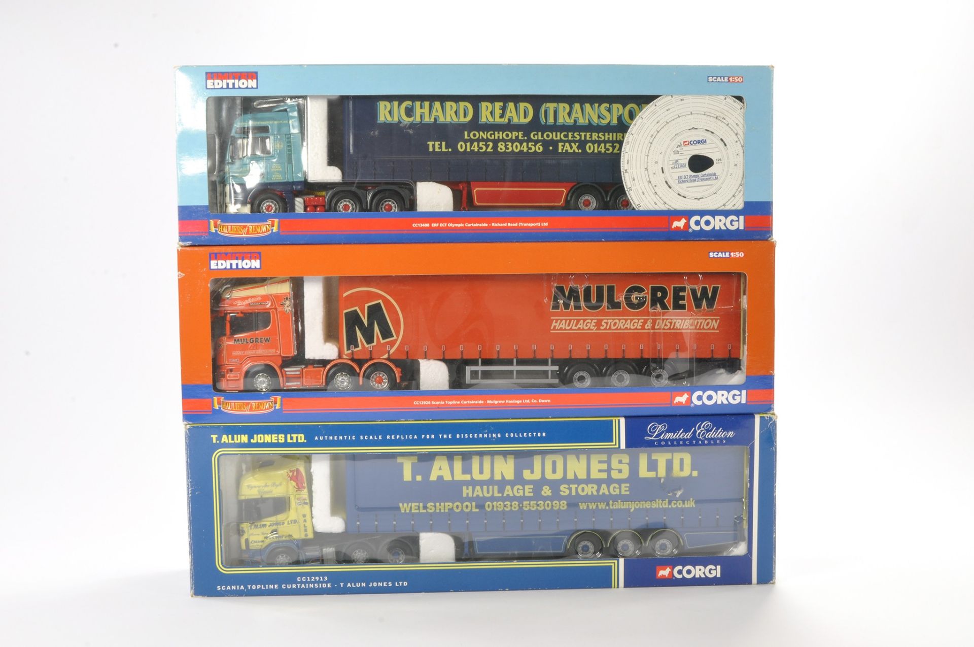 Corgi Model Truck Issues comprising No. CC12926 Scania Topline Curtainside in the livery of