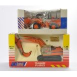 ROS 1/32 Construction issues comprising Fiat Hitachi FR130 Wheel Loader plus FH200E. 2 Tracked