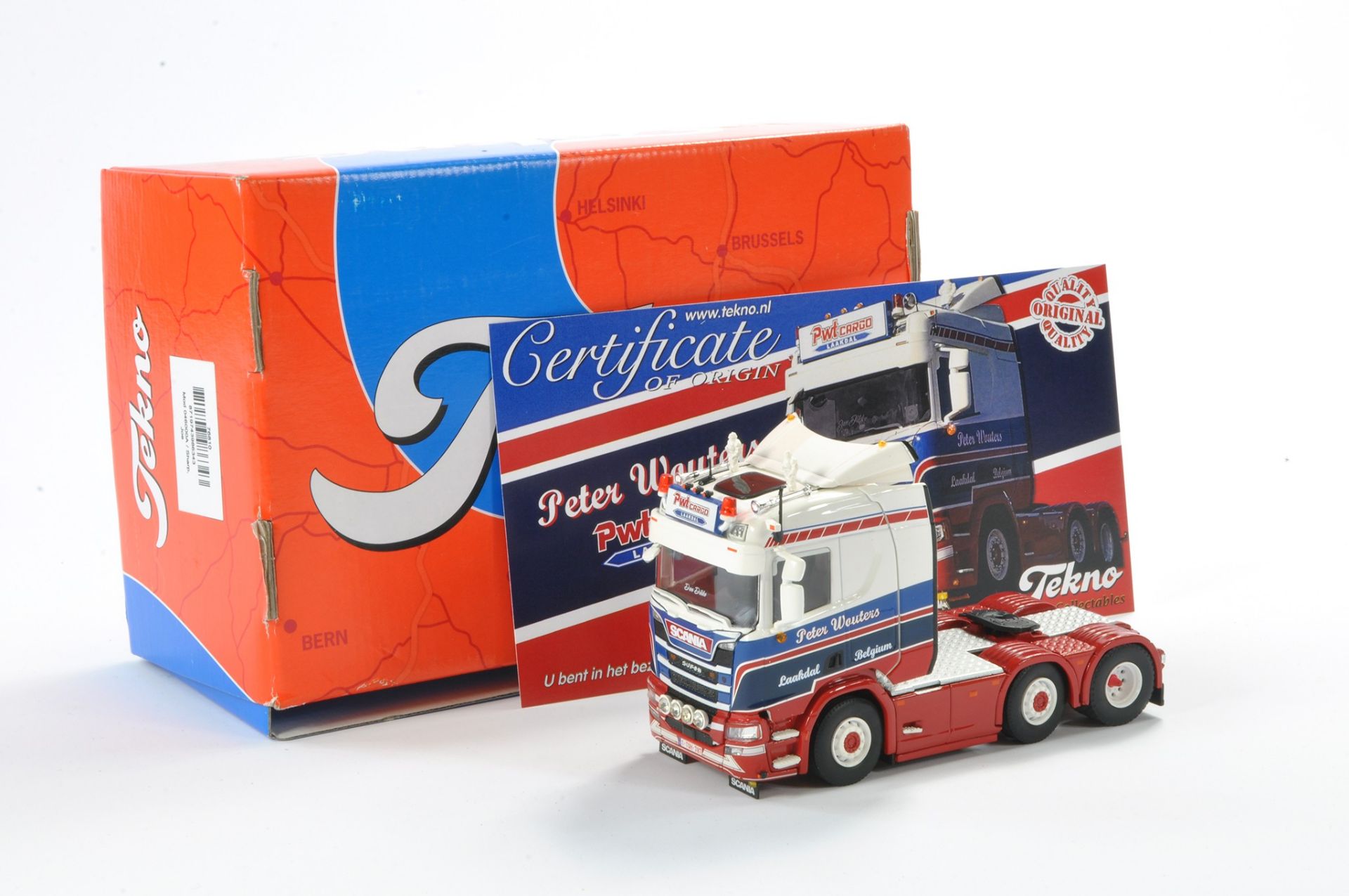 Tekno 1/50 model Truck issue comprising No. 76810 Scania in the livery of Peter Wouters. Limited