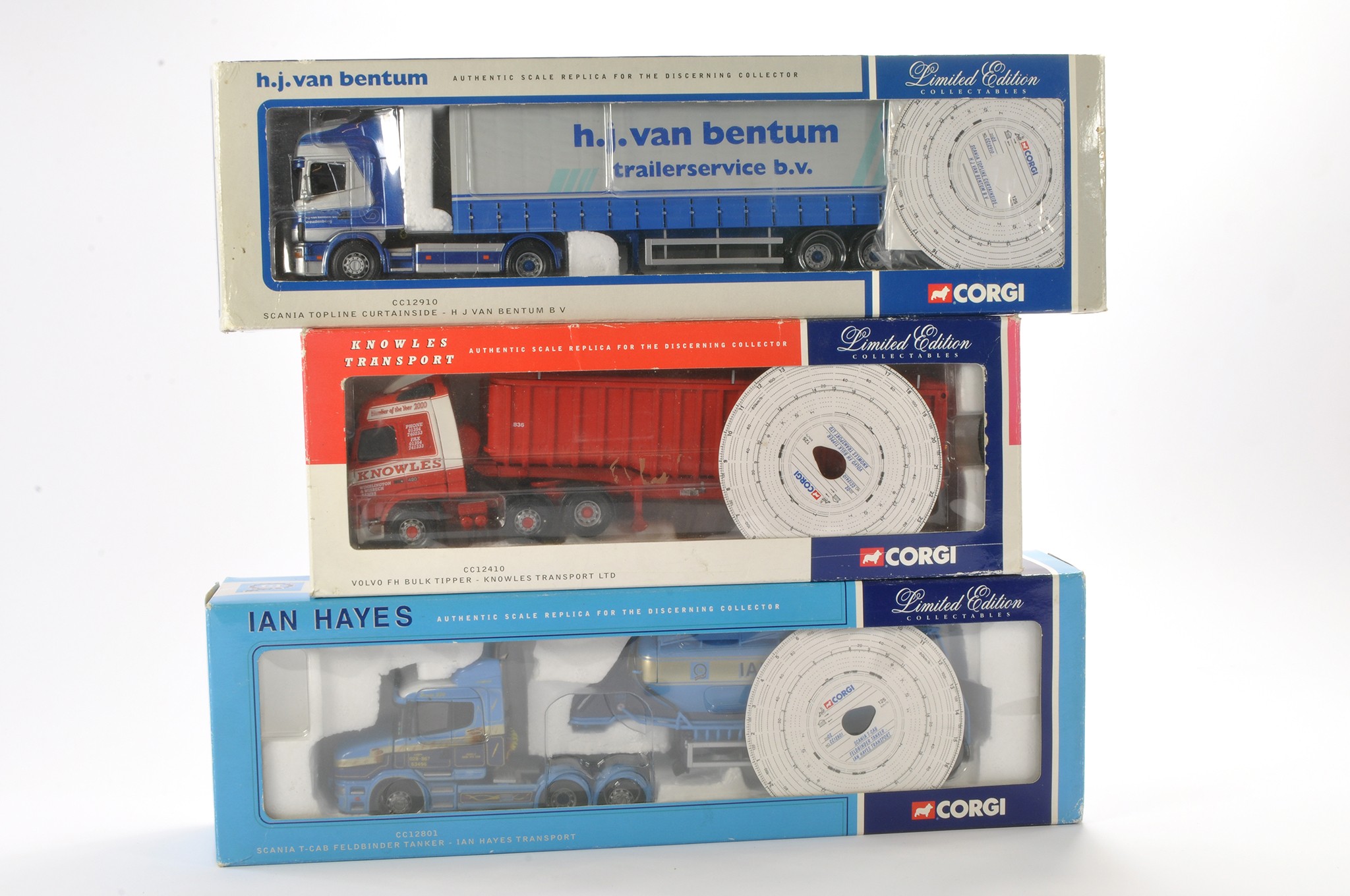 Corgi Model Truck Issue comprising No. CC12910 Scania Topline Curtainside in the livery of H J Van