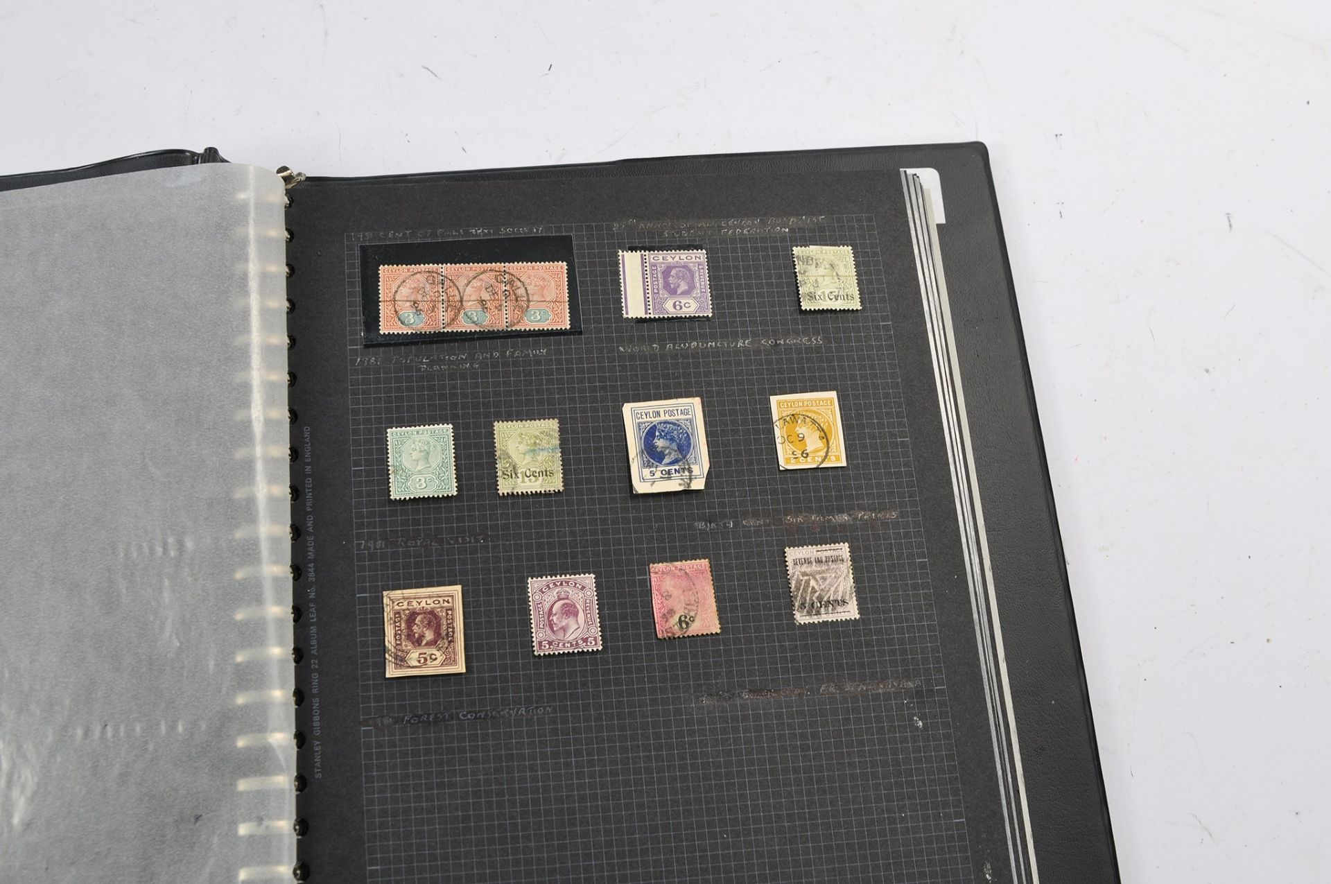 Stamps interest comprising large album of High Value Ceylon Stamps from 19th Century - Queen - Image 9 of 15