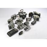 Vintage group of Cameras and equipment comprising of: Helina anastigmat 35X, Kodak A120, Boots