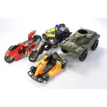 Five Action Man themed vehicles as shown. Some signs of light playwear.