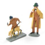 A duo of 'Sherlock Holmes' painted metal figures. Possibly Trophy Miniatures or similar.