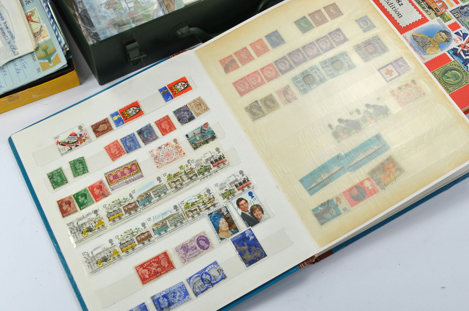 Stamps interest comprising partially filled album of Great Britain plus boxes of first day covers - Image 5 of 6