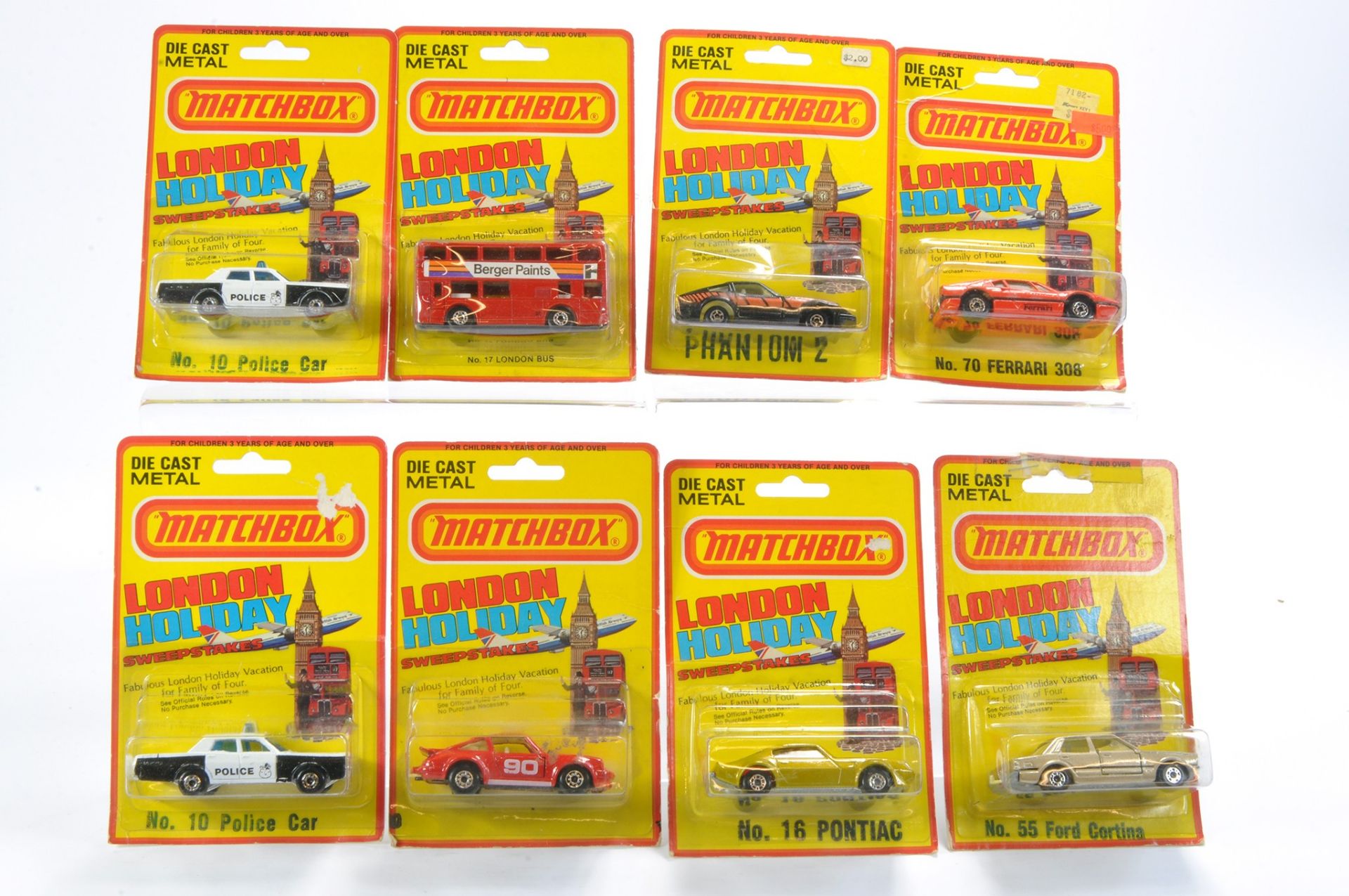 Matchbox Superfast US Export 'London Holiday Sweepstakes' Blister Packs (inc 1 HK variant,