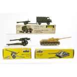 Solido Military trio comprising 105mm Canon, Char Ruse SU100 and Simca and Gun combination set. Look