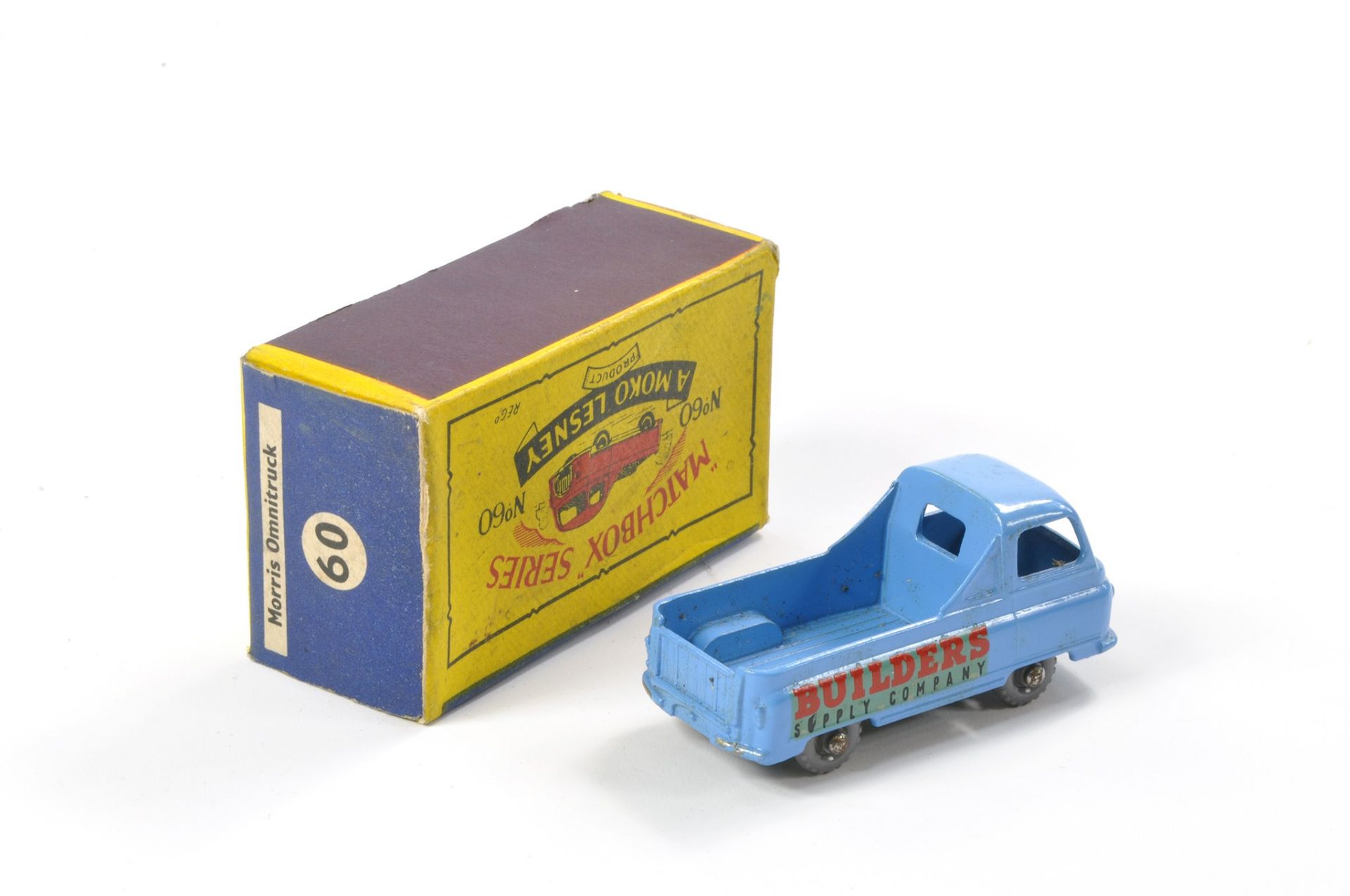 Matchbox Regular Wheels comprising No. 60a Morris Builder's Supply Truck. Blue with grey plastic - Image 2 of 2