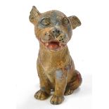 Unusual large 'Gilt' style lead metal French Bulldog. Some of the coating wearing away.
