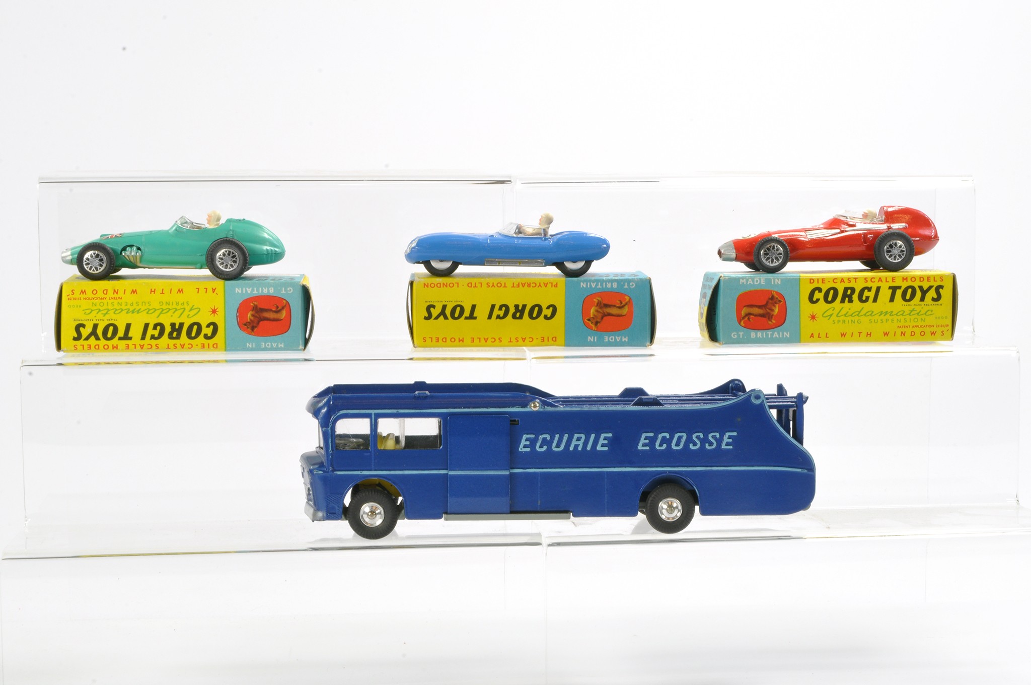 Corgi No. GS16 Gift Set Ecurie Ecosse comprising 1) Ecurie Ecosse Car Transporter. Dark blue with - Image 3 of 4