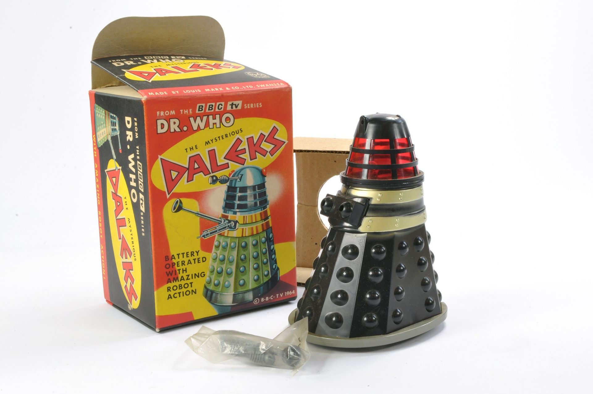 Marx 1964 Battery Operated Dalek from Doctor Who. This issue in black is complete and looks to be