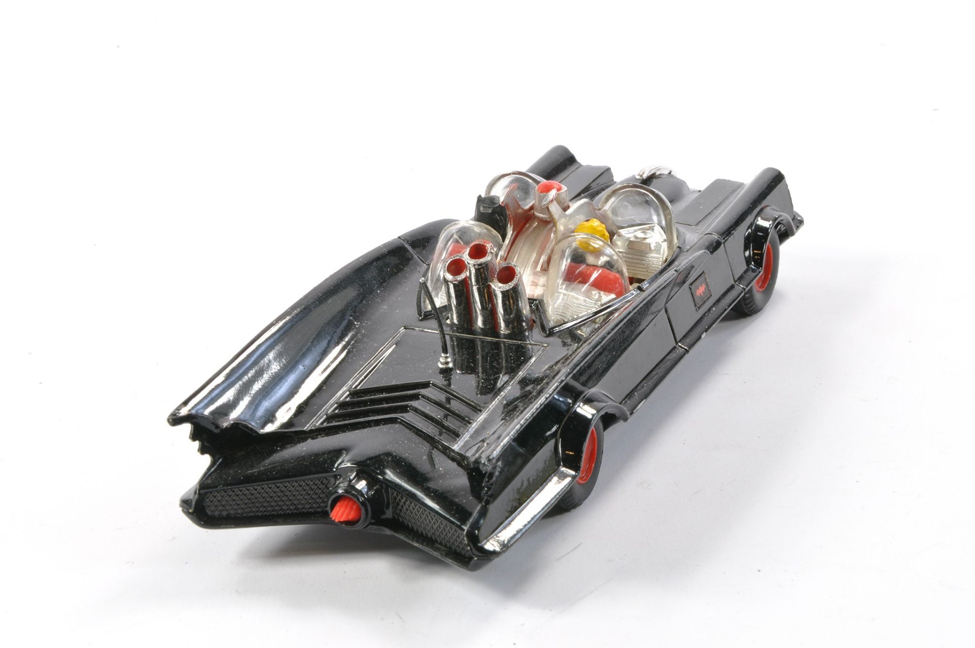 Vintage Polistil No. 34 comprising the Batmobile with Batman and Robin. Diecast model is black - Image 6 of 7