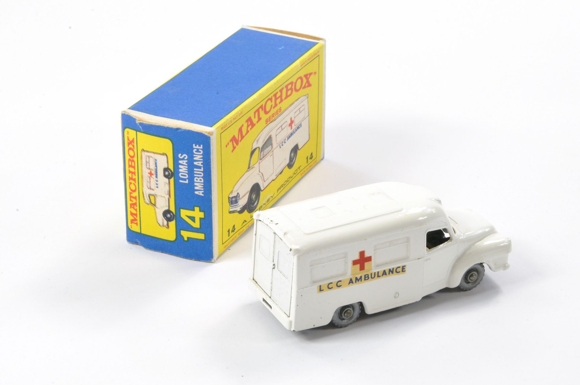 Matchbox Regular Wheels comprising No. 14c Bedford Lomas Ambulance. White Body with silver plastic - Image 2 of 3