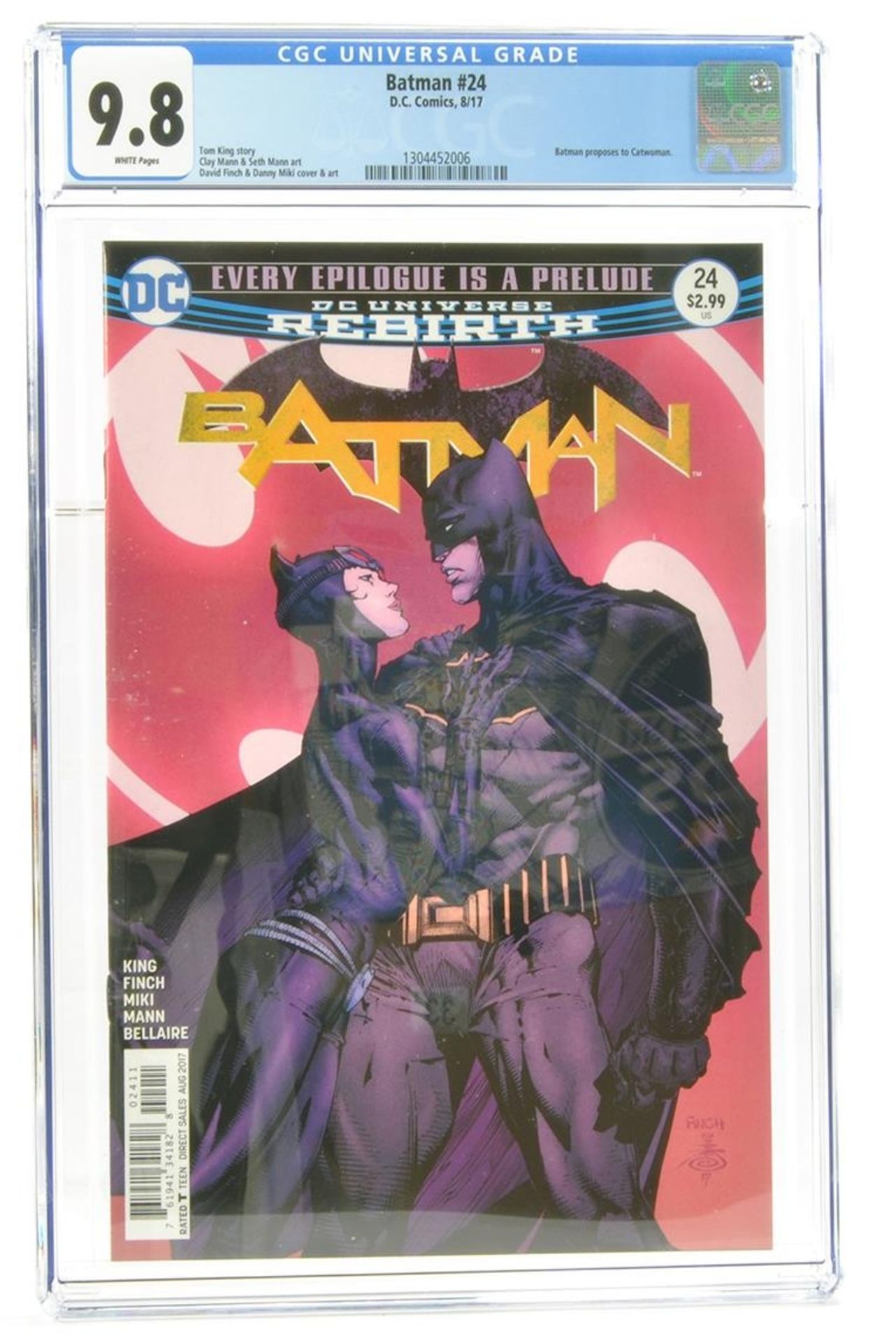 Graded Comic Book Interest Comprising Batman #24 - D.C.Comics 8/17 - Tom King story. Clay Mann &