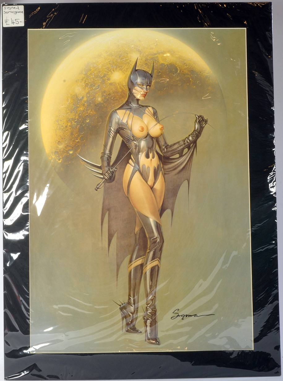 A signed (large) Artwork Print depicting Batwoman by HAJIME SORAYAMA.