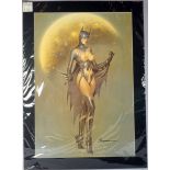 A signed (large) Artwork Print depicting Batwoman by HAJIME SORAYAMA.